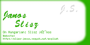 janos slisz business card